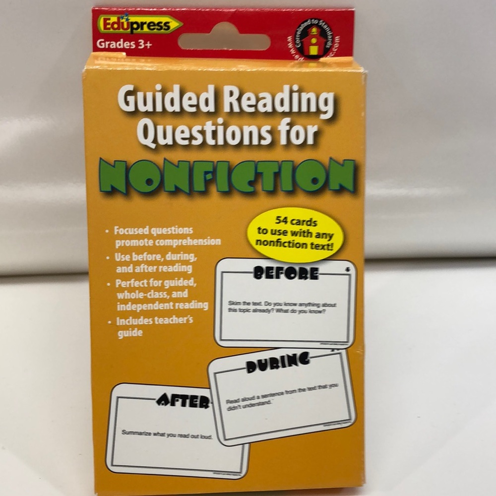 Edupress Guided Reading Questions for Nonfiction Cards